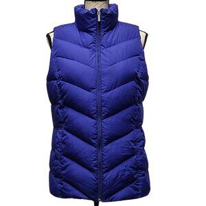 Womens Lands End Down Classic Puffer Vest 80/20 Sapphire Blue Outdoor Activewear